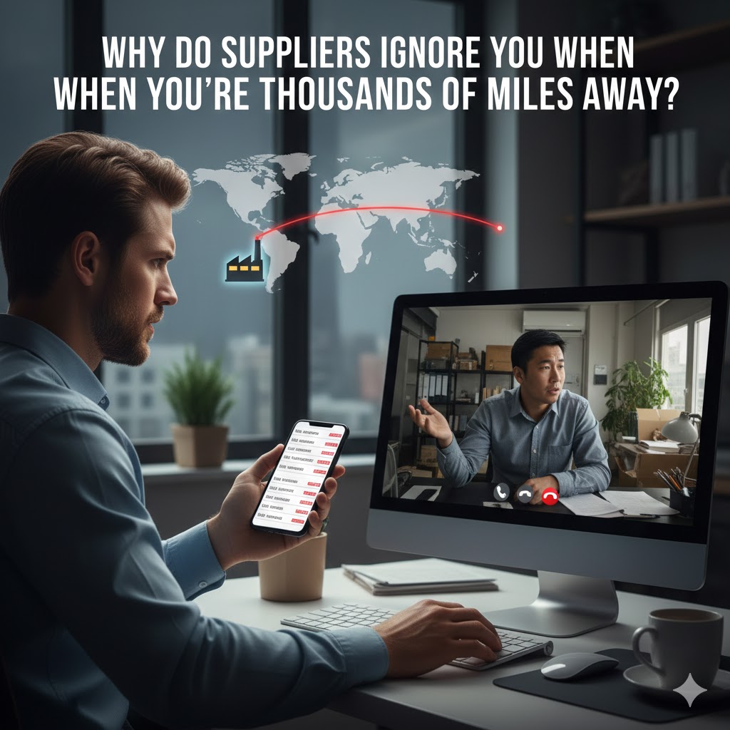 An ignored email on a laptop screen with a factory in the background