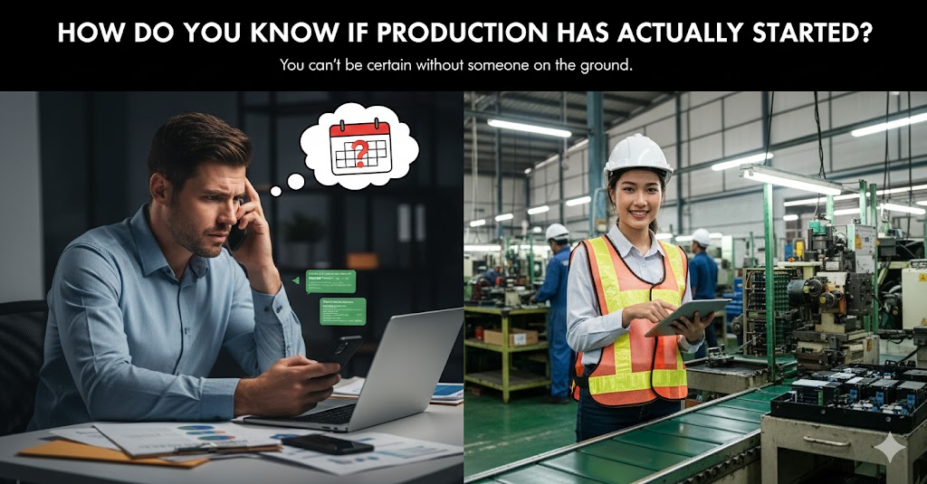 A confusing network of arrows pointing from a factory to a buyer